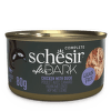 Konservi kaķiem – Schesir After Dark Chicken with Duck in Broth, 80 g