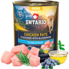 Konzerva Ontario Adult kuřecí pate s příchutí borůvek 800g