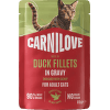 Kapsička CARNILOVE pro dospělé kočky kachna se šantou kočičí ve šťávě 85 g