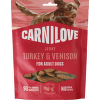 Pamlsek CARNILOVE pro dospělé psy krůta a zvěřina jerky 100 g