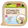 Vanička SCHMUSY NATURE kitten losos + jehně 100g