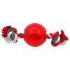 Rotaļlieta suņiem – DogFantasy Good's Rubber Strong ball with rope, 9,5 cm, red