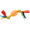 Rotaļlieta suņiem -  DogFantasy Gumijas rotaļlieta, ovala bumba ar audumu, oranža, 43cm