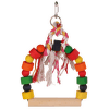 Šūpoles putniem – Arch swing with colourful wooden blocks, 13 x 19 cm