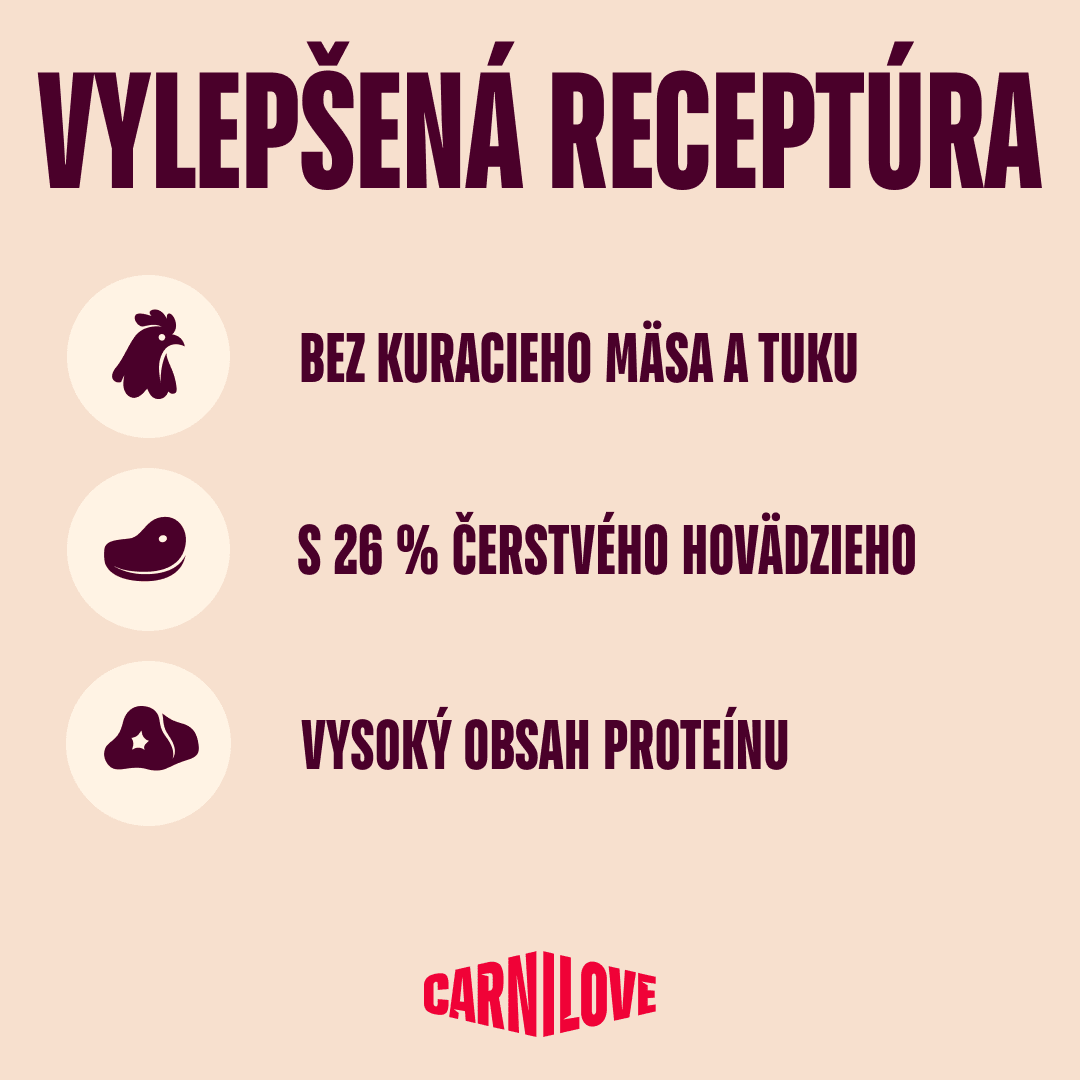 Granuly CARNILOVE Active pre sterilizované mačky hovädzie a zverina 2 kg