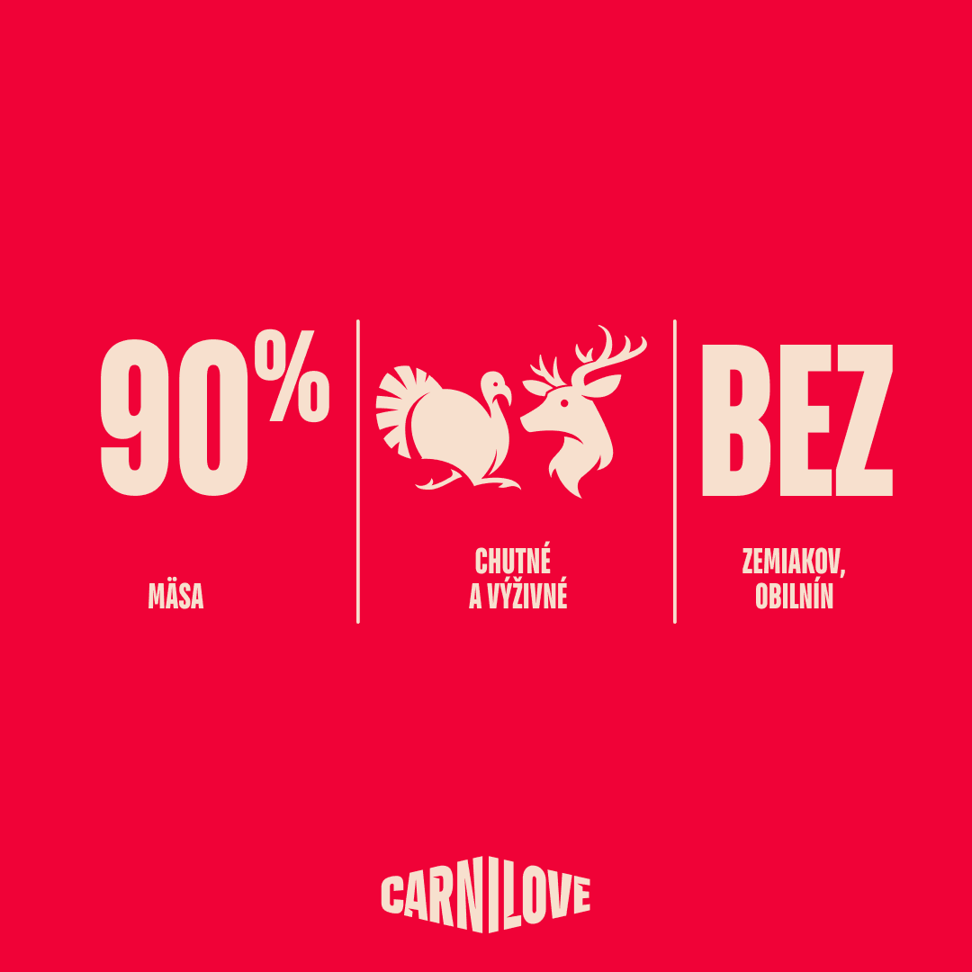 Pamlsok CARNILOVE pre dospelých psov morka a zverina jerky 100 g