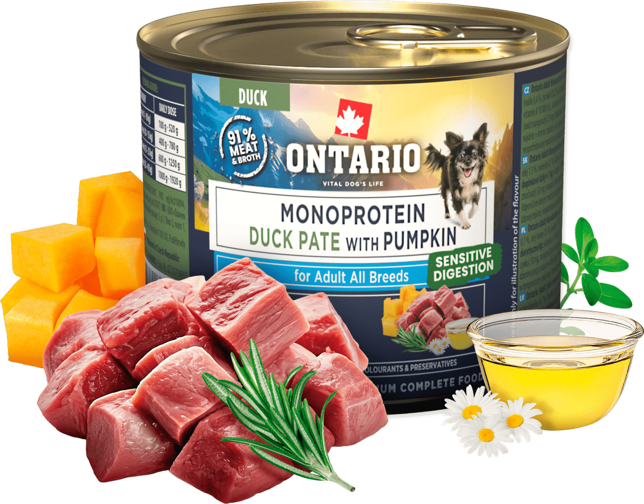 Konzerva Ontario Adult Monoprotein kachní paté s dýní 200g