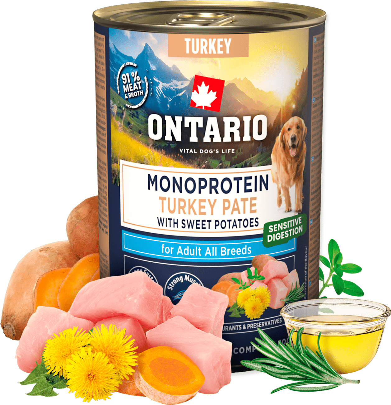 Konzerva Ontario Adult Monoprotein krůtí pate s batáty 400g
