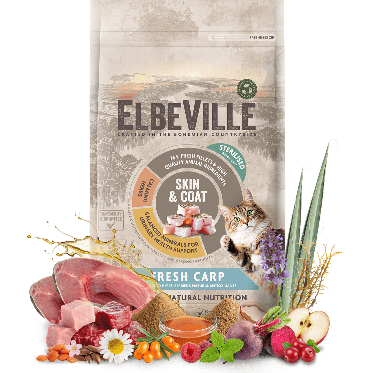 Krmivo ELBEVILLE Cat Sterilised Fresh Carp 1,8 kg