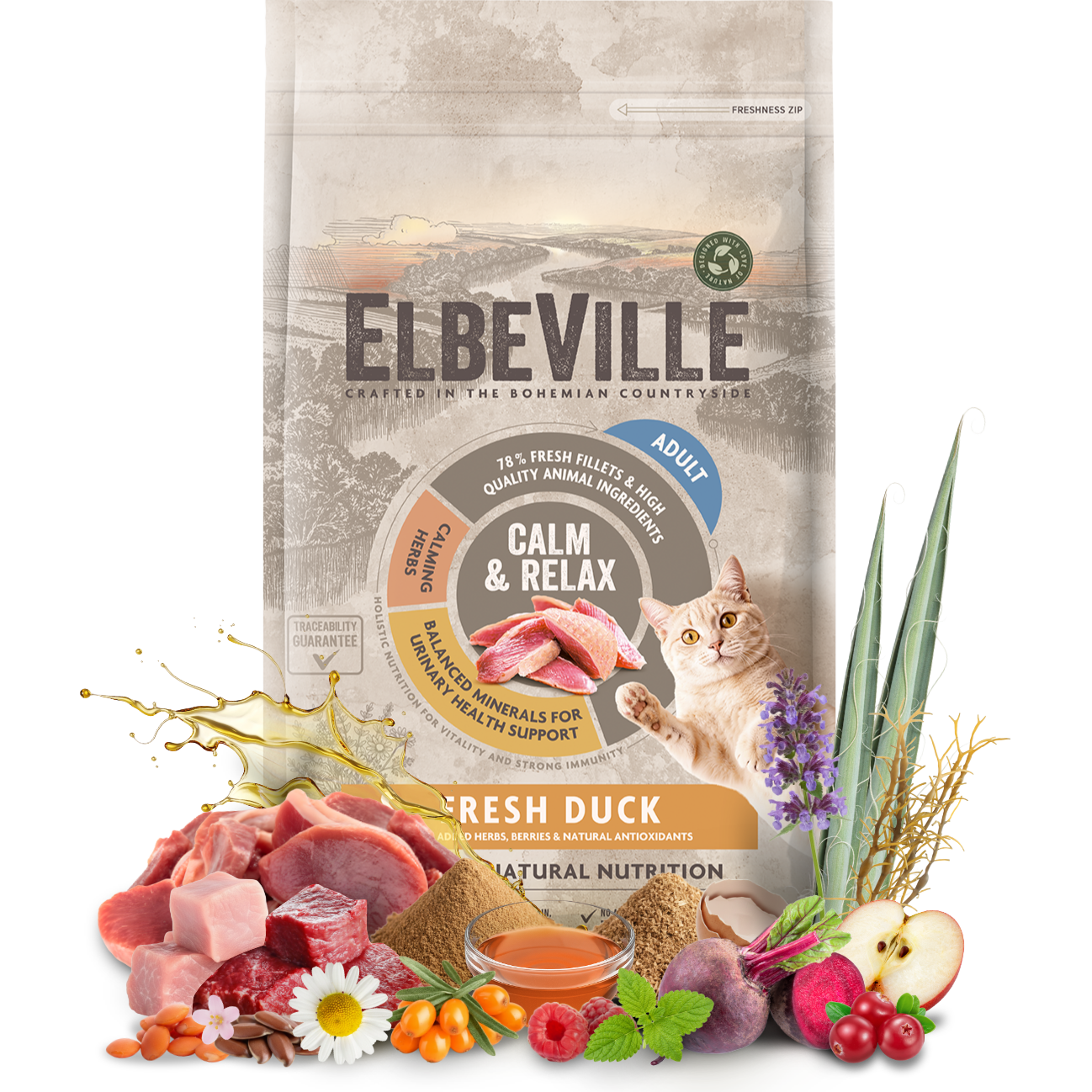 Krmivo ELBEVILLE Cat Adult Fresh Duck 1,8 kg