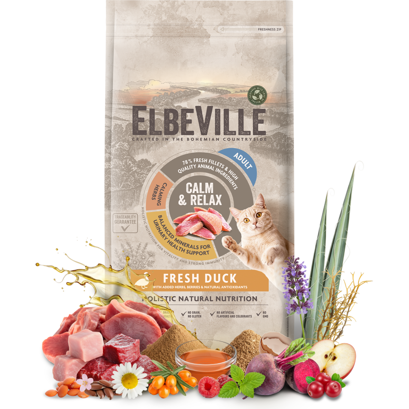 Krmivo ELBEVILLE Cat Adult Fresh Duck 4,8 kg