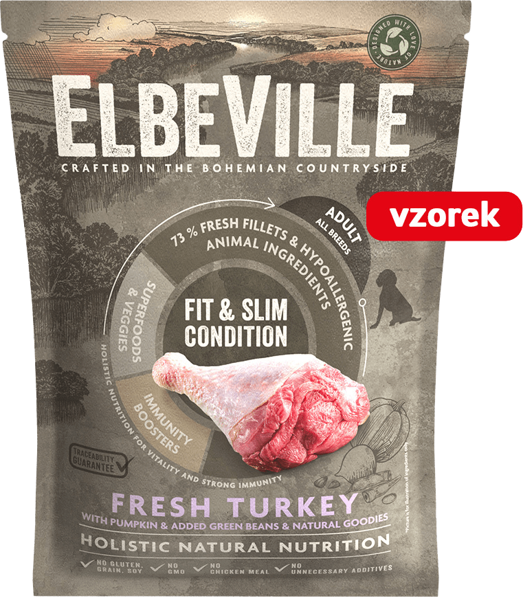 VZORKA Elbeville Adult All Breeds Fresh Turkey Fit & Slim Condition 100 g