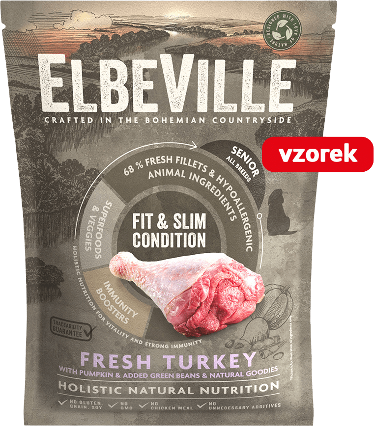 VZORKA Elbeville Senior All Breeds Fresh Turkey Fit & Slim Condition 100 g