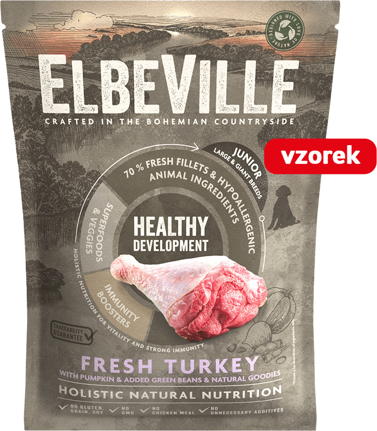 VZORKA Elbeville Puppy & Junior Large Fresh Turkey Healthy Development 100 g