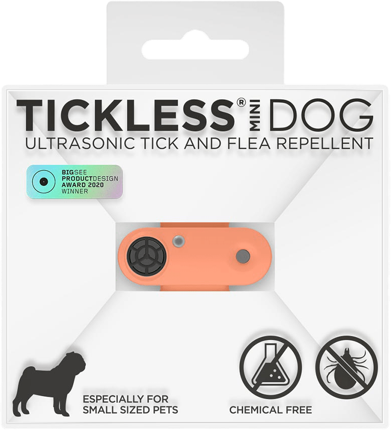 Tickless mini dog - Dobíjateľný ultrazvukový odpudzovač kliešťov a bĺch oranžový