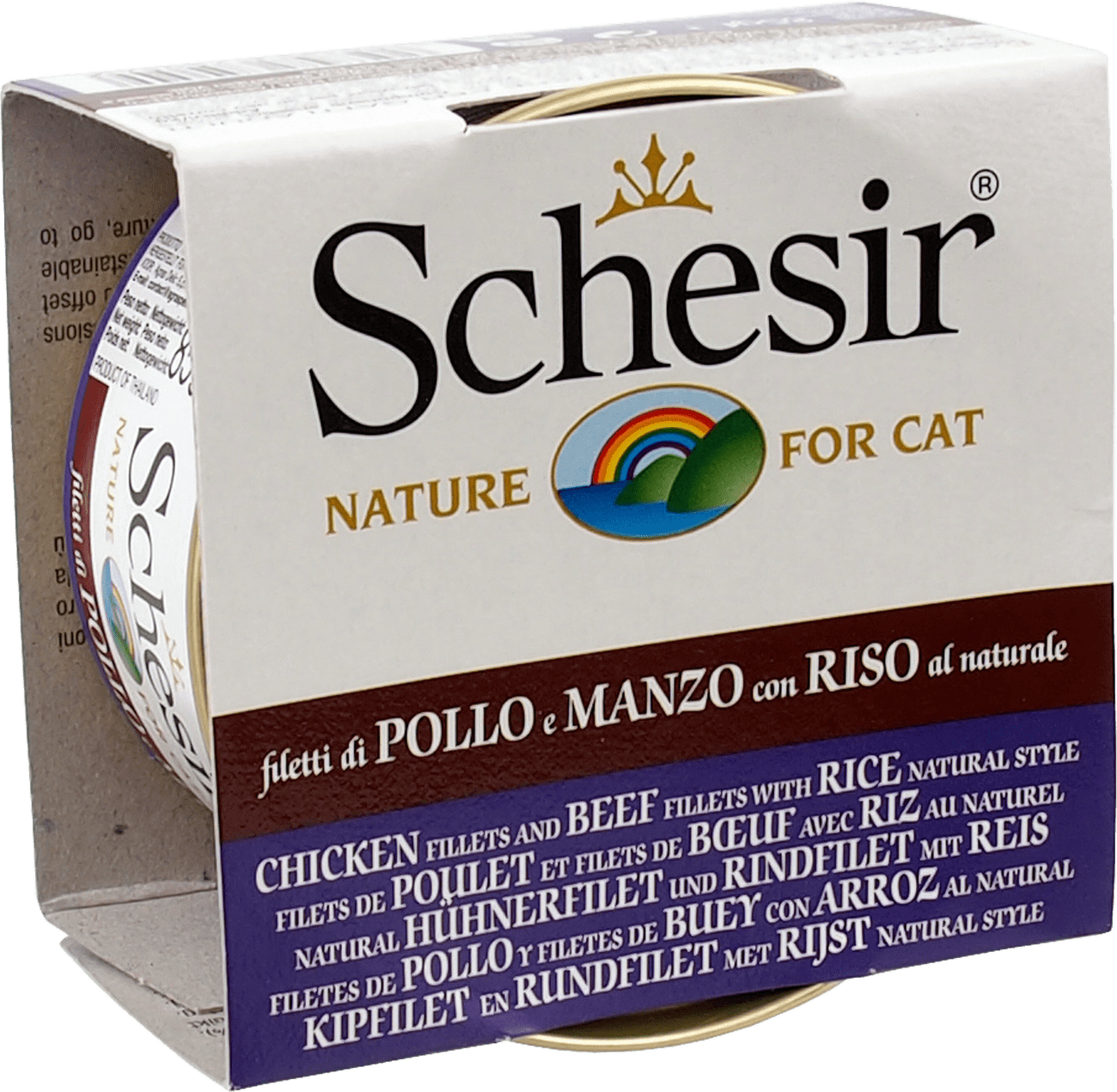 Konzerva SCHESIR Cat kuracie+hovadzie prirodne 85g