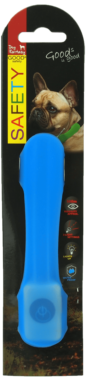 Dog Fantasy LED pásik svietiaci modrý 15 cm