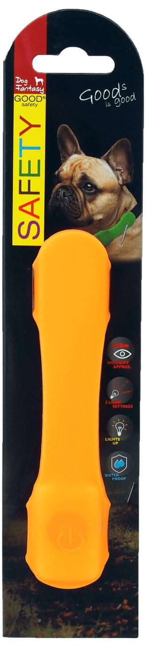 Dog Fantasy LED pásik svietiaci oranžový 15 cm