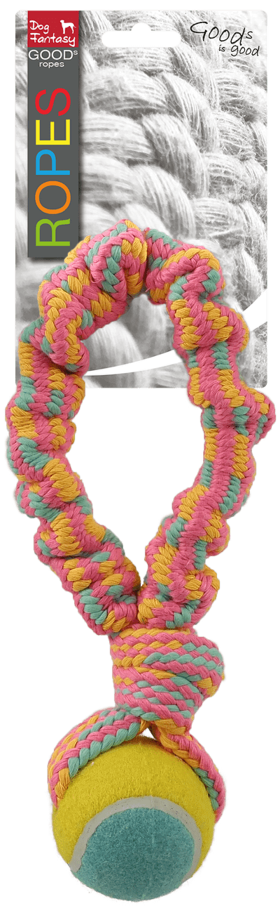 Dog Fantasy preťahovadlo + tenisová loptička vzor 1, 28 cm