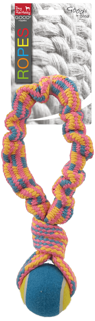 Dog Fantasy preťahovadlo + tenisová loptička vzor 2, 28 cm