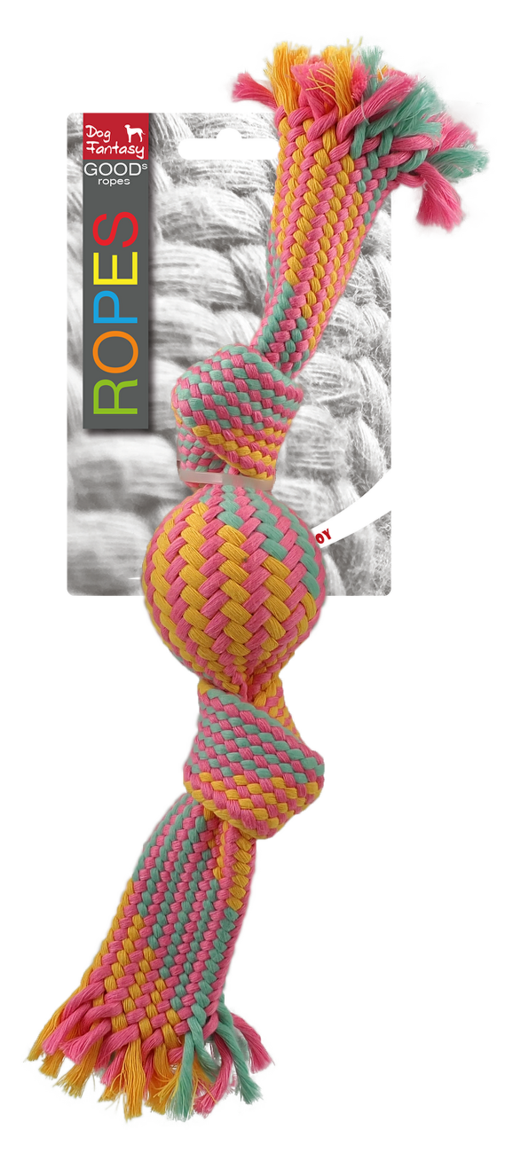 Dog Fantasy preťahovadlo s loptičkou vzor 1, 2 knoty 33 cm