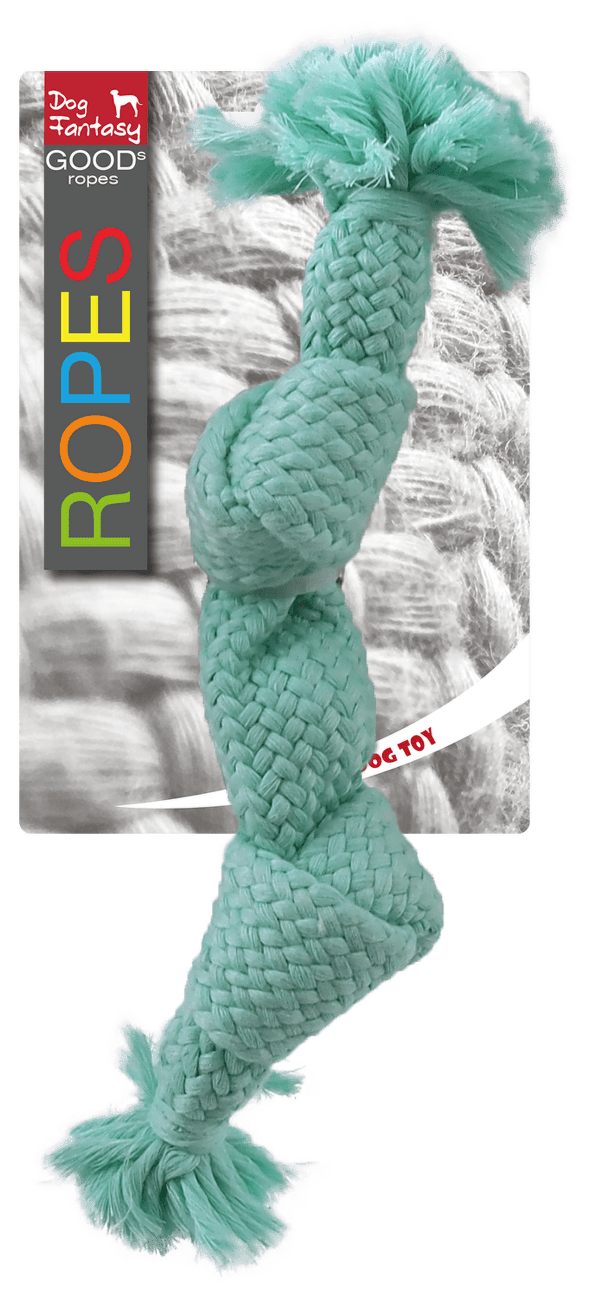 Dog Fantasy uzol pískací 2 knoty 22cm modrý
