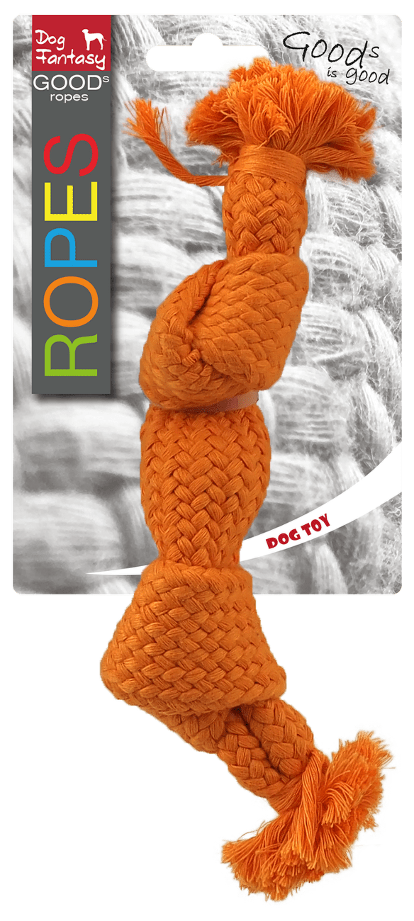 Dog Fantasy uzol pískací 2 knoty 22cm oranžový
