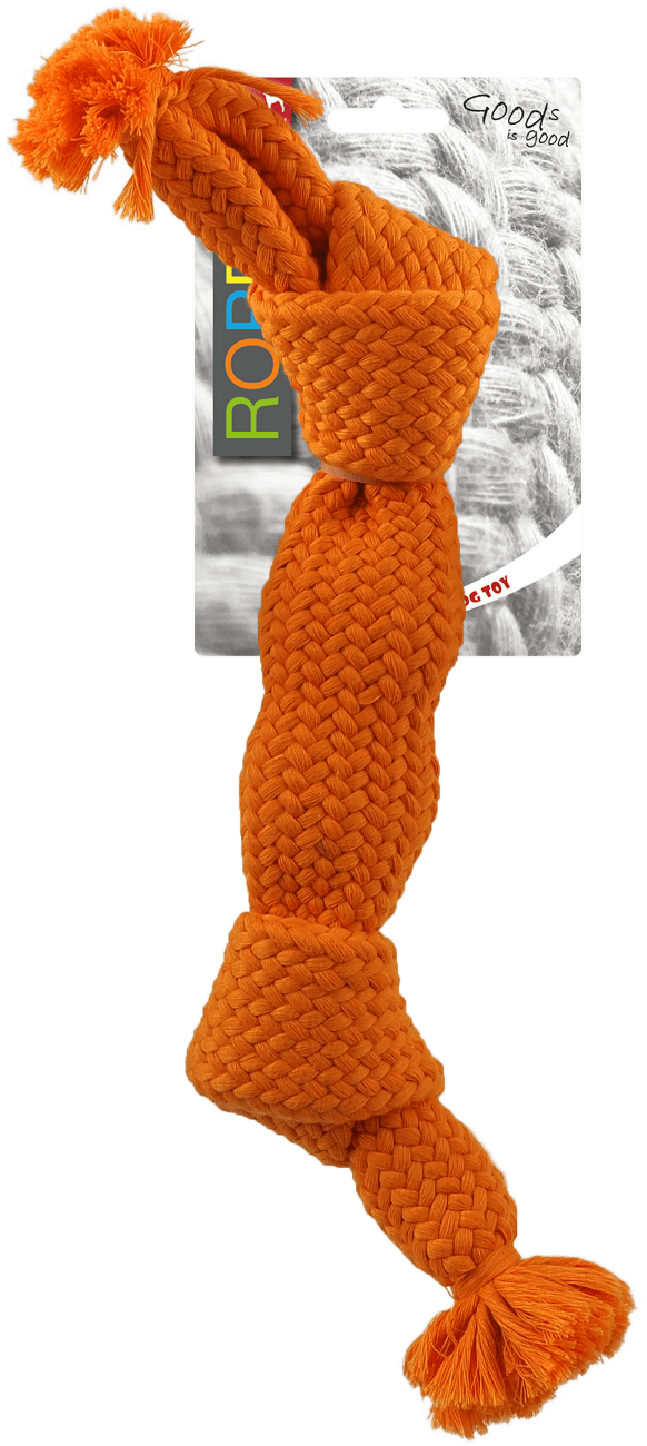 Dog Fantasy uzol pískací 2 knoty 35cm oranžový