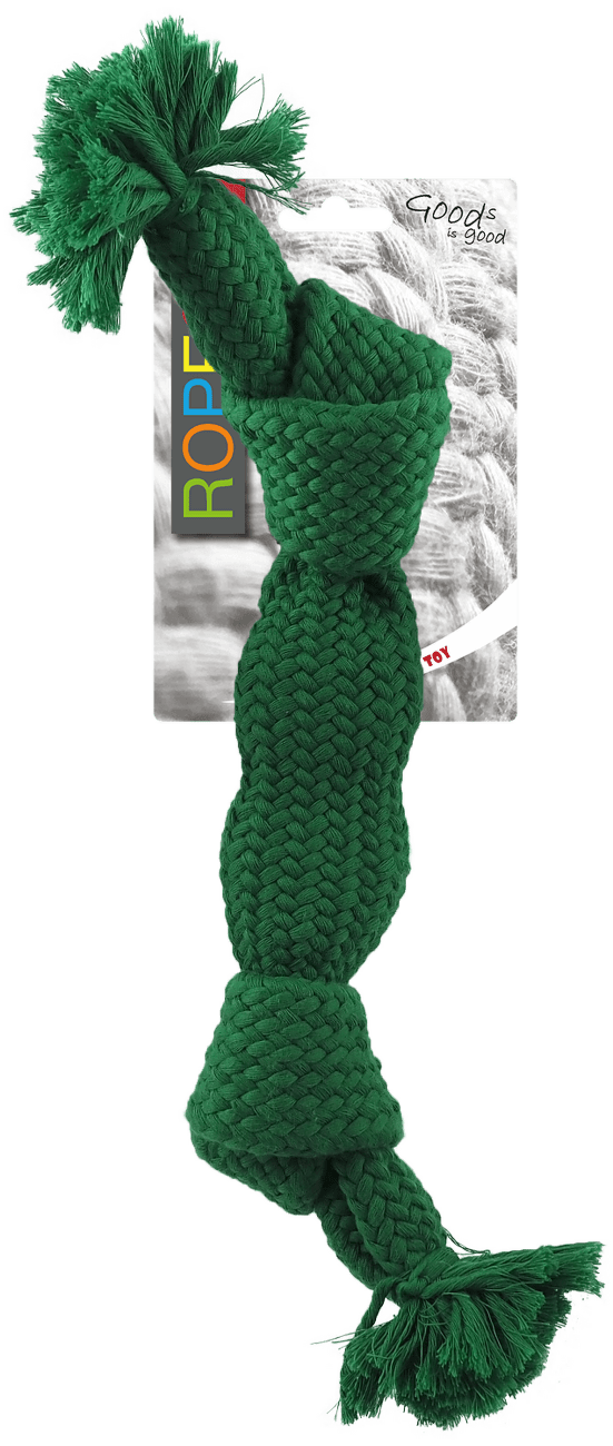 Dog Fantasy uzol pískací 2 knoty 35cm zelený