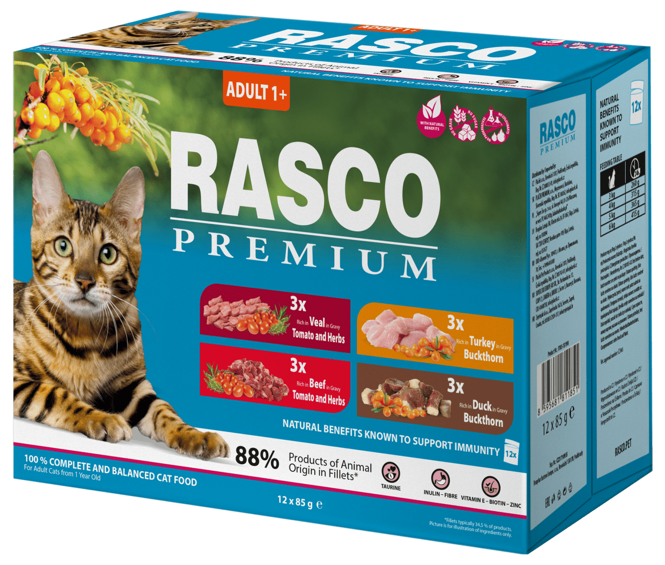 Rasco Premium Cat Adult kapsičky multipack 12 x 85 g