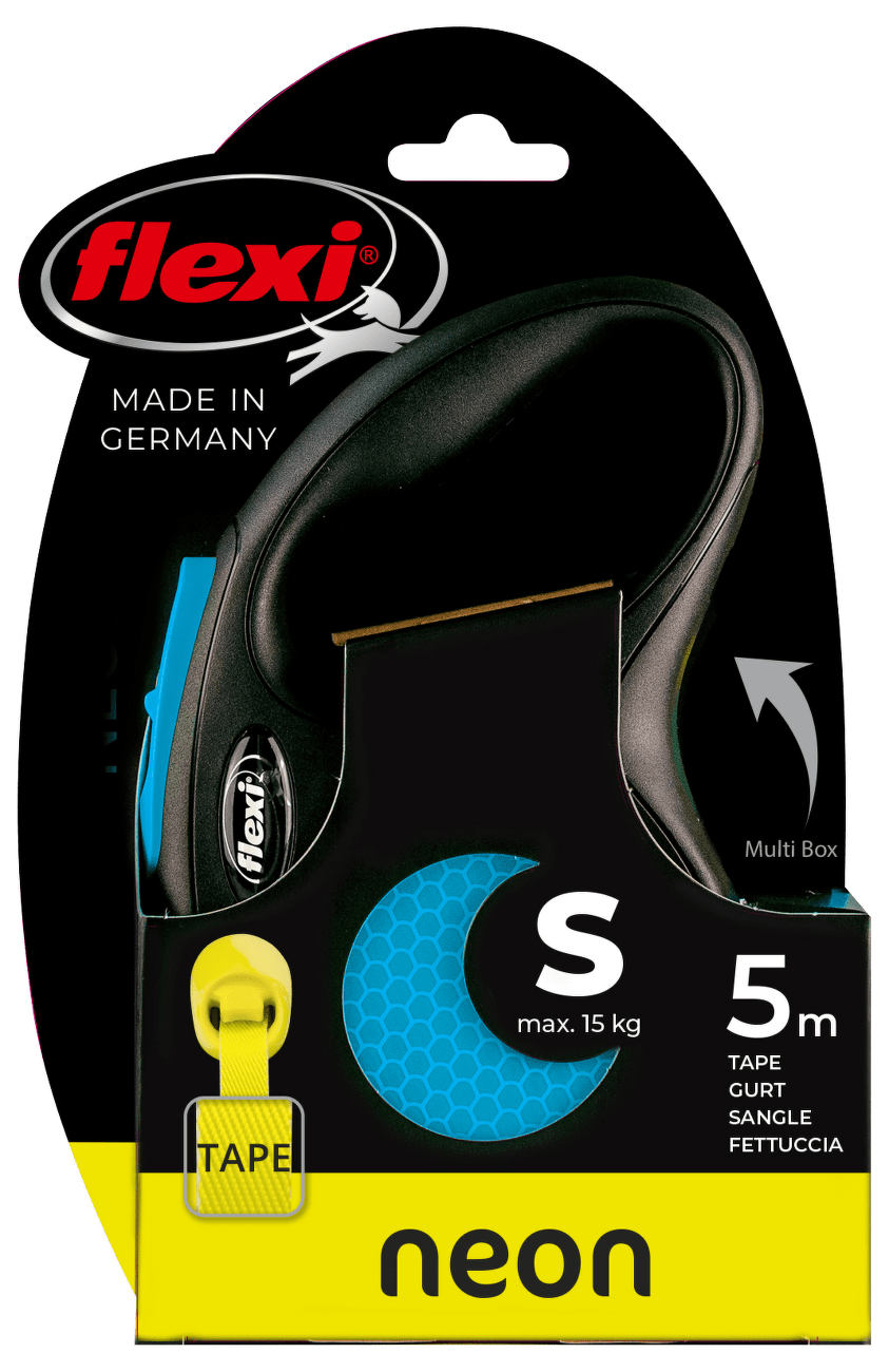 Samonavíjacie vodítko pre psy Flexi New Neon Tape S 5 m modré