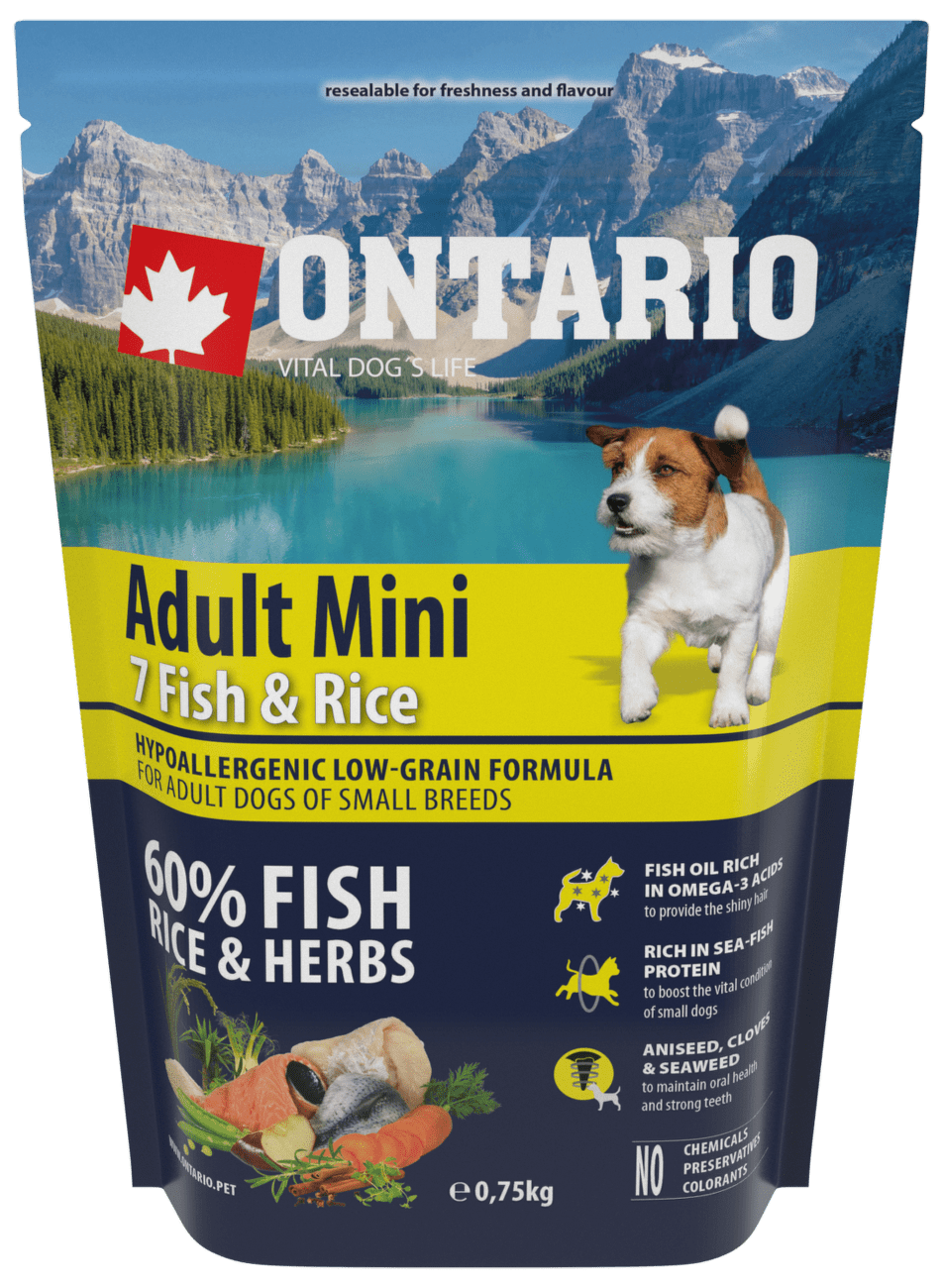 Ontario granuly Adult Mini ryba a ryža 0,75 kg