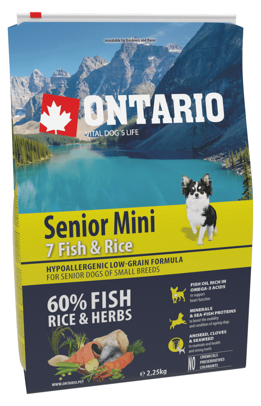 Ontario granuly Senior Mini ryba a ryža 2,25 kg