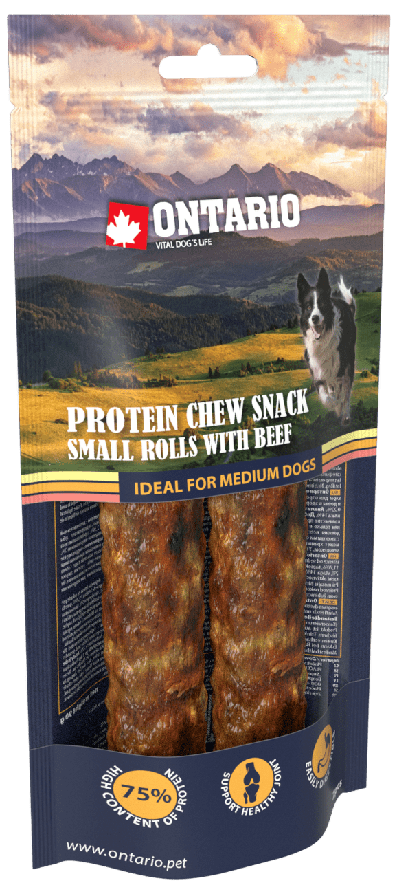 Ontario dog protein snack  malá rolka s hovädzinou 2ks -  12 ,7 cm