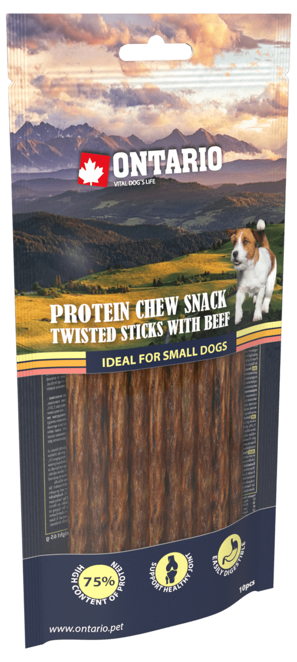 Ontario dog protein snack tyčinky s hovädzinou  10ks - 12 ,7 cm
