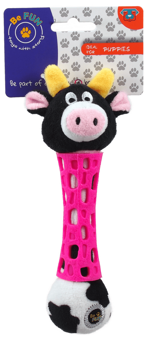 BeFun hračka TPR plyšová kravička 17 cm