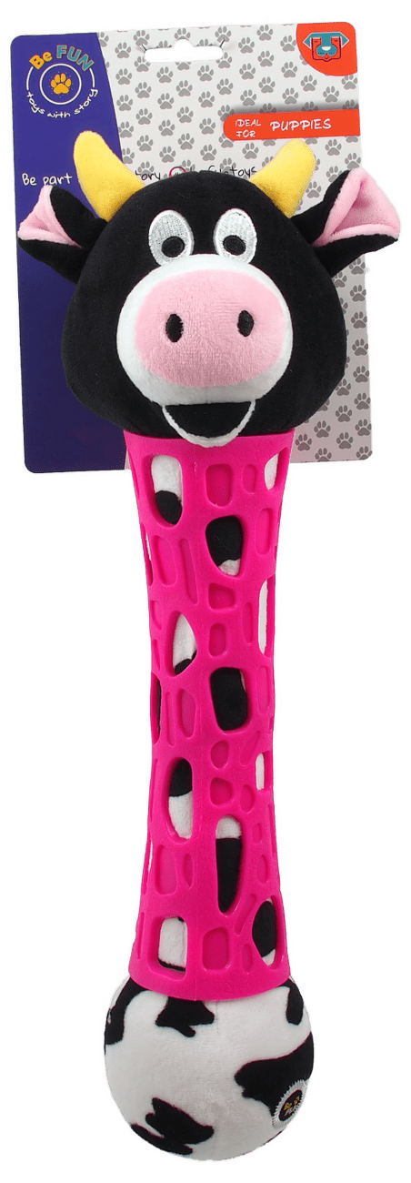 BeFun hračka TPR plyšová kravička 39 cm