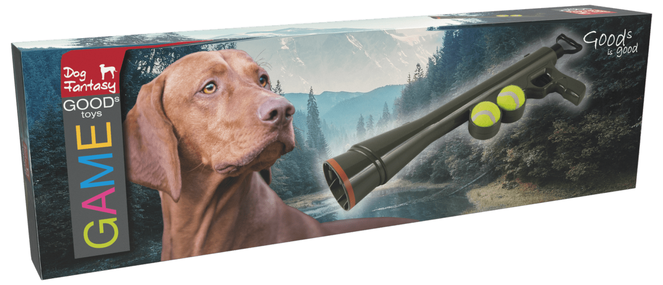 Dog Fantasy hračka puška na strielanie tenisových loptičiek  58,6 cm