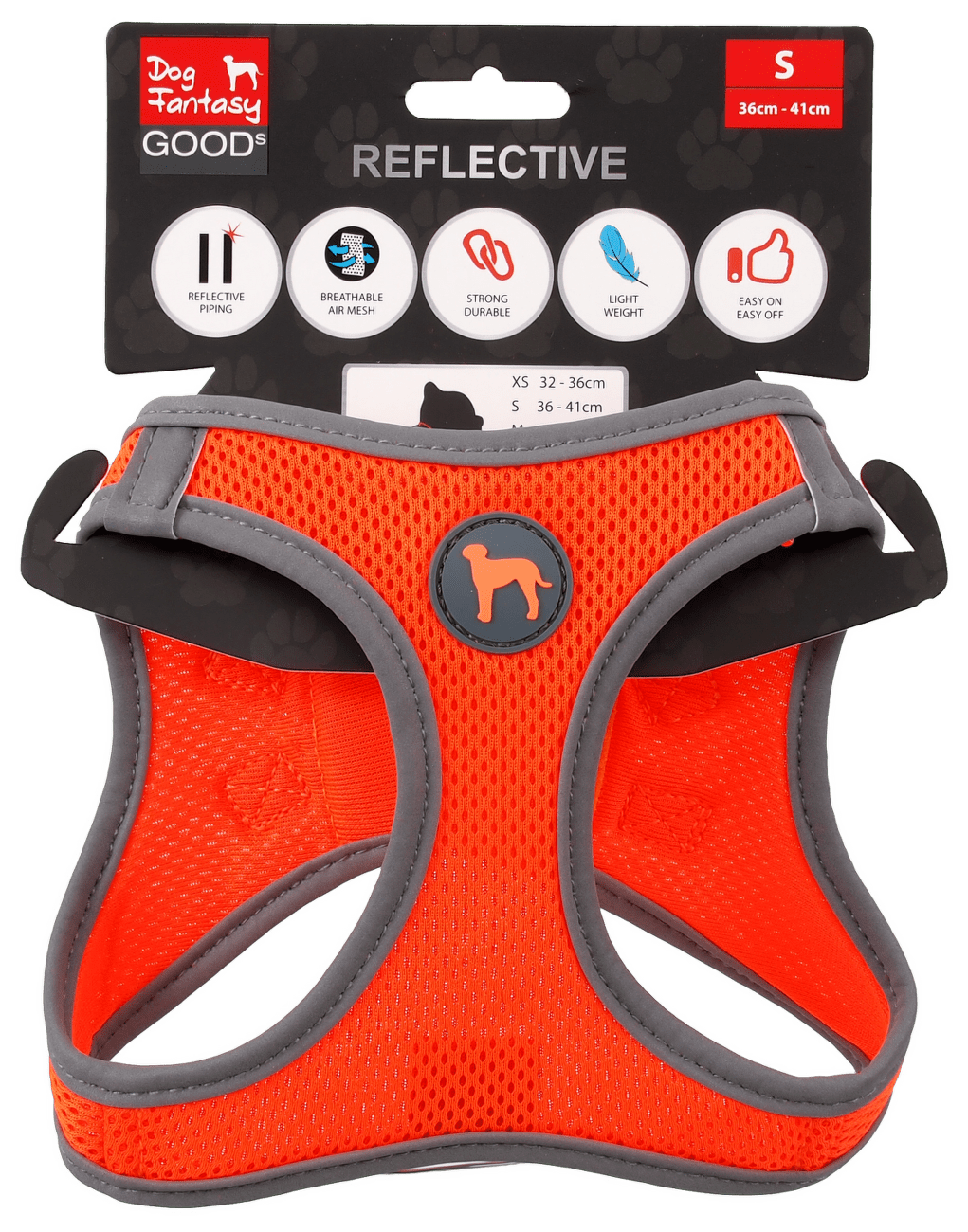 Dog Fantasy postroj Puppy S 36-41 cm oranžový