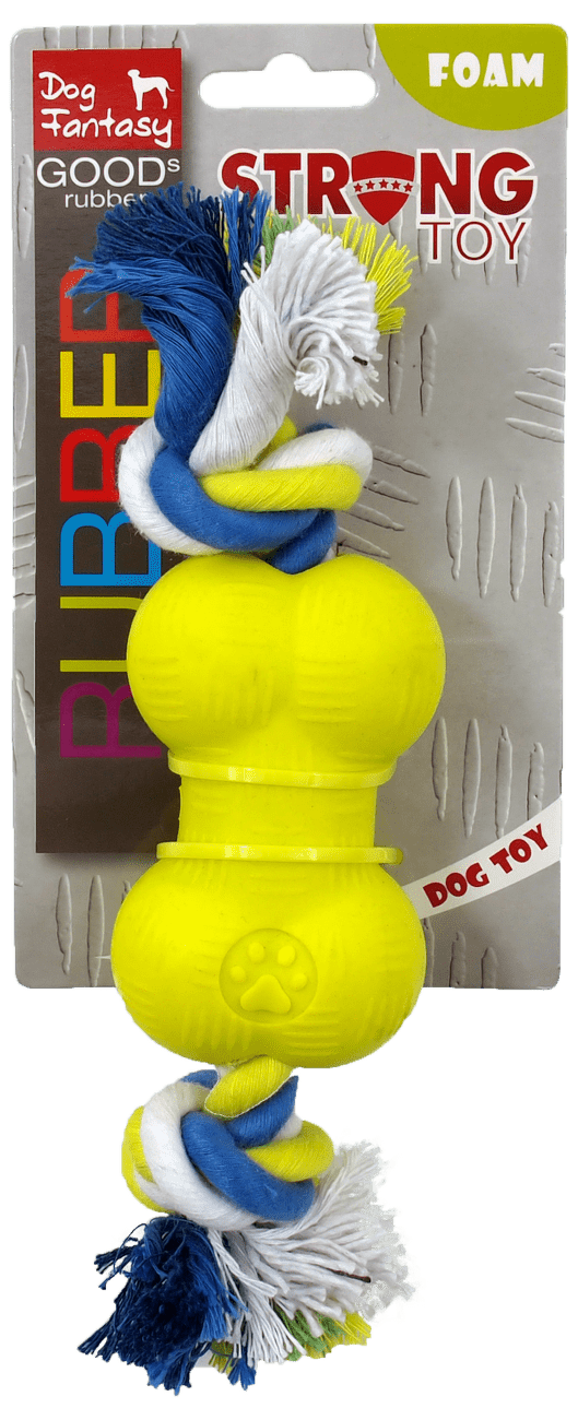 Hracka DF STRONG FOAMED kost guma s povrazom 8,8 cm