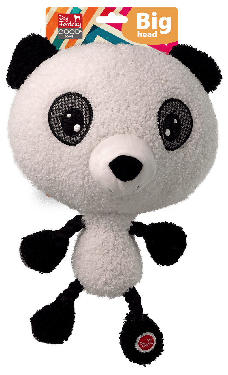 Dog Fantasy Big head hračka pískacia panda 30 cm