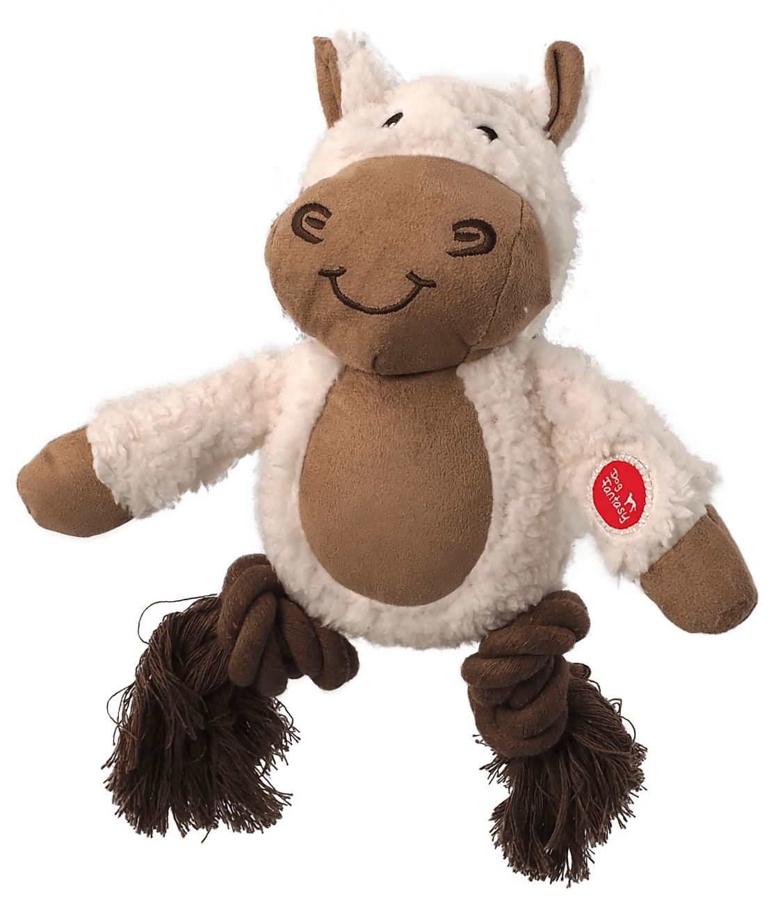 Dog Fantasy Snuggle hračka pískacie zvieratko s uzlami 21 cm mix