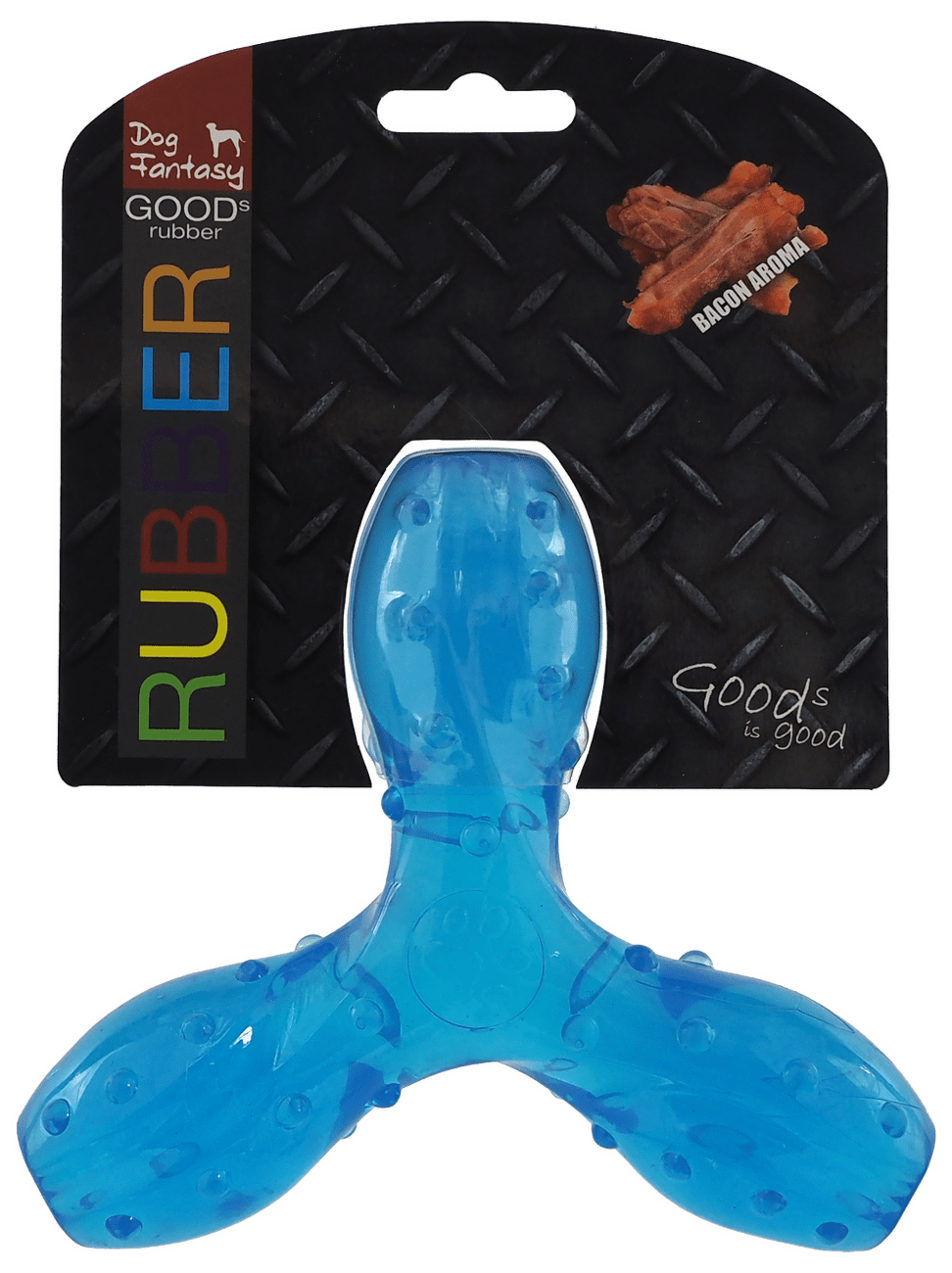 Dog Fantasy Strong vrtuľa s vôňou slaniny modrá 15cm