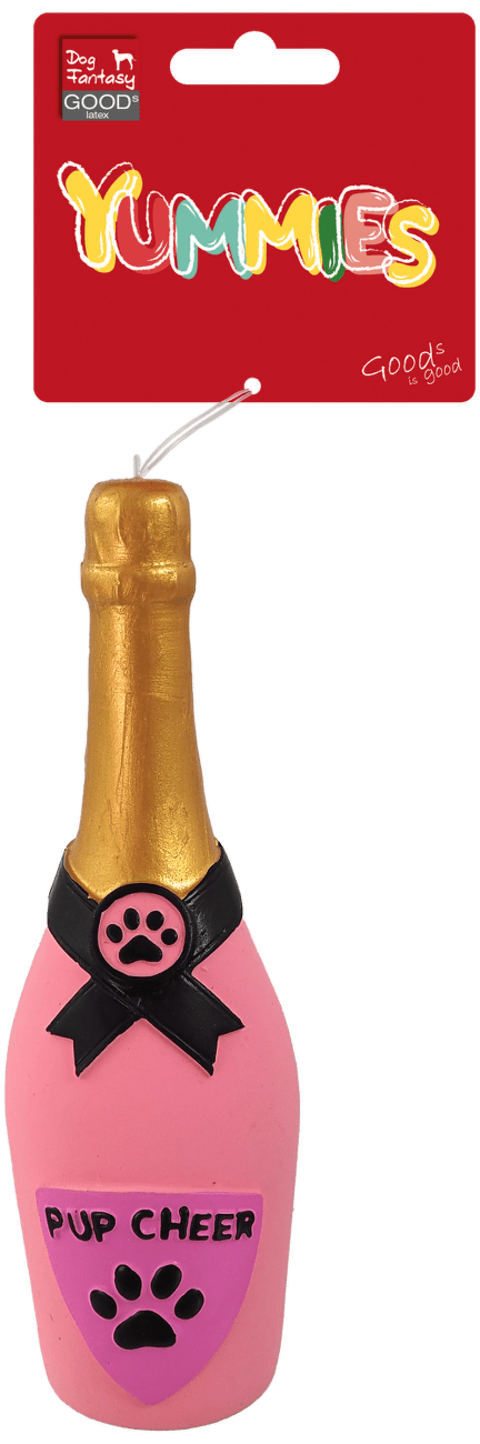 Dog Fantasy hračka latex šampanské so zvukom 16,5 cm ružové