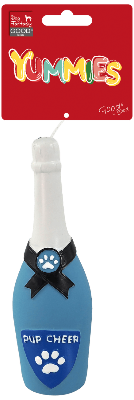 Dog Fantasy hračka latex šampanské so zvukom 16,5 cm modré