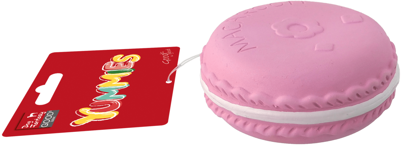 Dog Fantasy hračka latex makrónka so zvukom 9 cm ružová