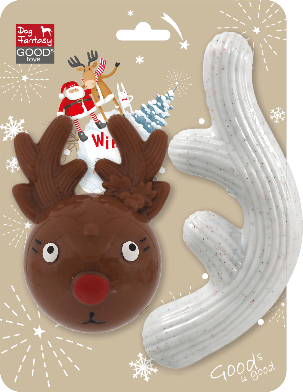 Hračka Dog Fantasy Winter Tale sob a paroh 18cm