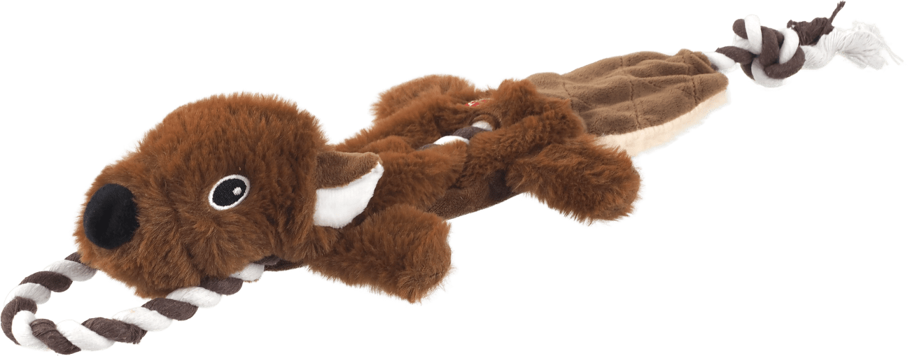 Hračka Dog Fantasy Skinneeez Veverka s provazem 57 cm