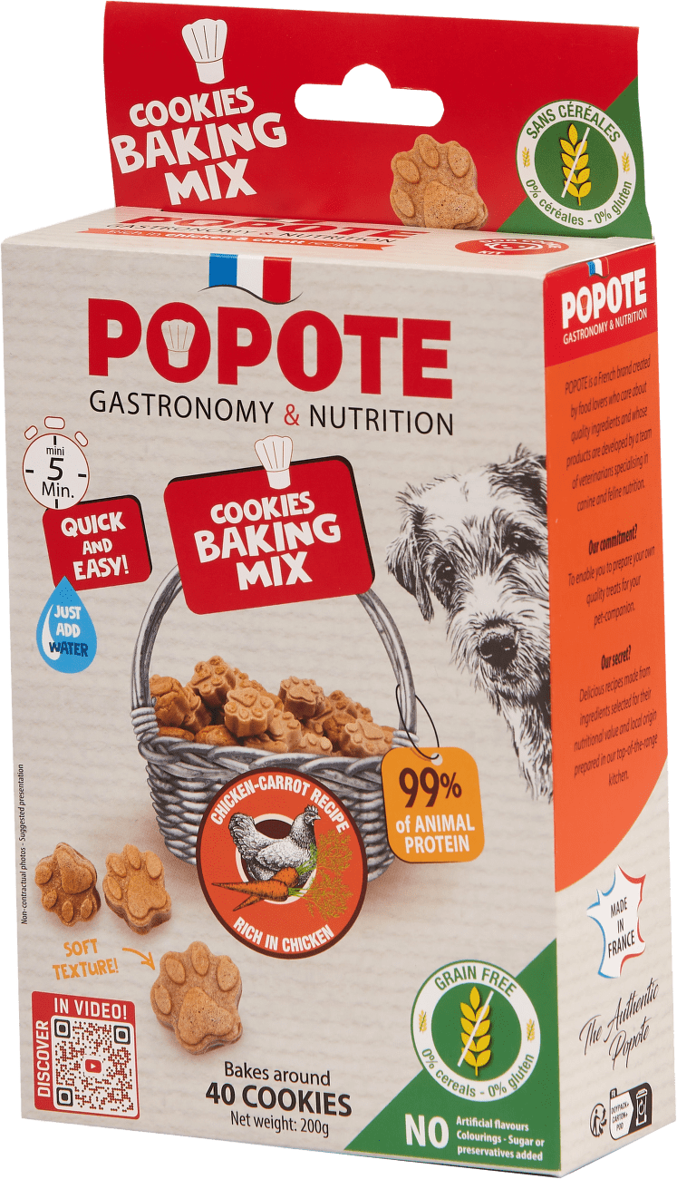 Velikonočná pečiaca zmes na sušienky pre psy Popote kura + mrkva 200 g