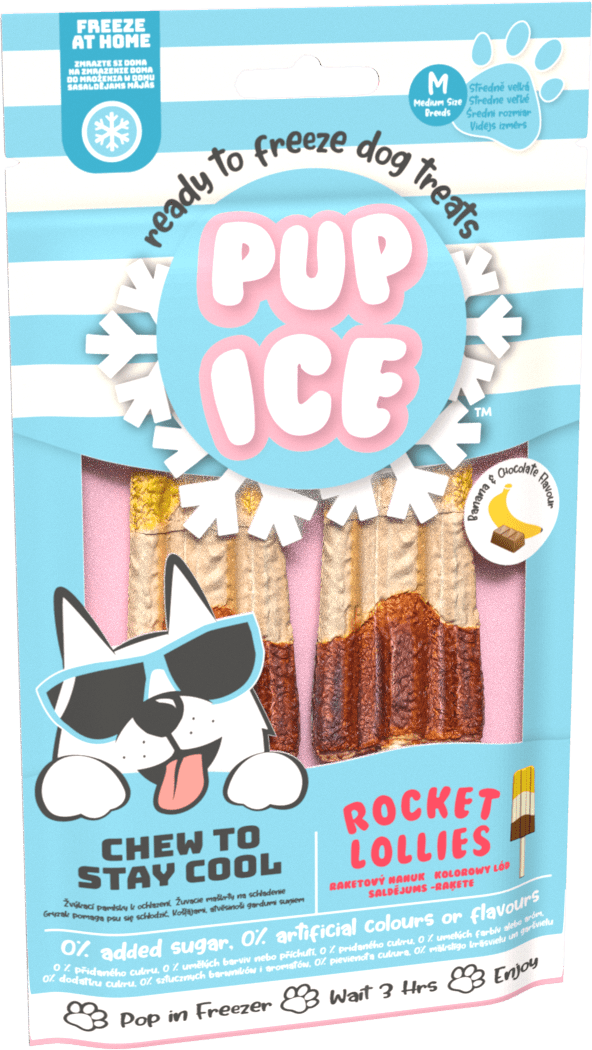PUP ICE chladiaca pochúťka zmrzlina pre psov s banánom a karobom  90 g